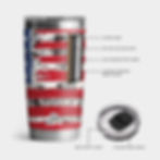 Thumbnail: Tumbler 20oz Stainless Steel, Vacuum Insulated w/MagSlider Lid, USA Flag Theme,