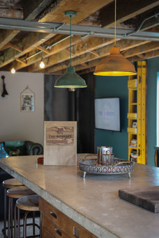 Kitchen island with the rookery welcome book