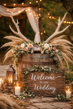 Elk antlers set up