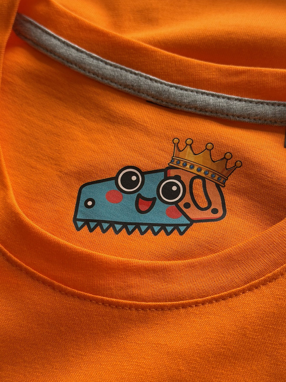 Thumbnail: Orange ''Koninklijke Zaagservice'' regular fit tee orange - Center logo