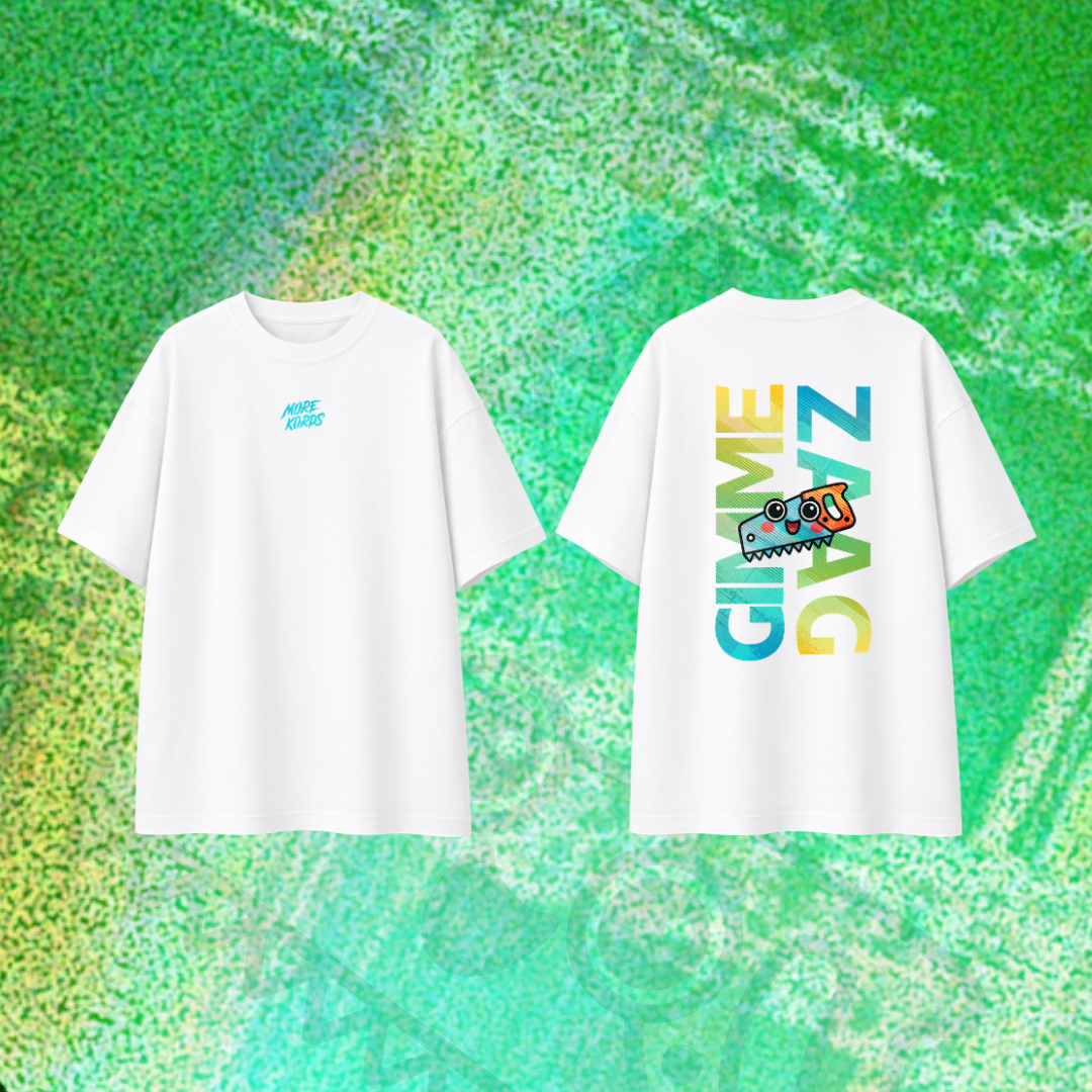 Limited ''GIMME ZAAG'' oversized tee white - Center logo