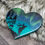 Thumbnail: Resin Art Heart-Blue Northern Lights - Elk