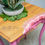 Thumbnail: Pink & Natural Wood Geode Hall Table
