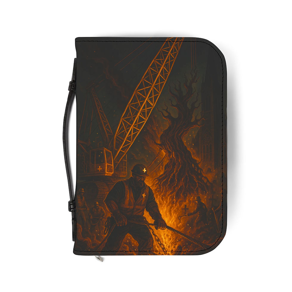 Custom Bible Cover with Fiery Artwork - Perfect for Faith and Inspiration