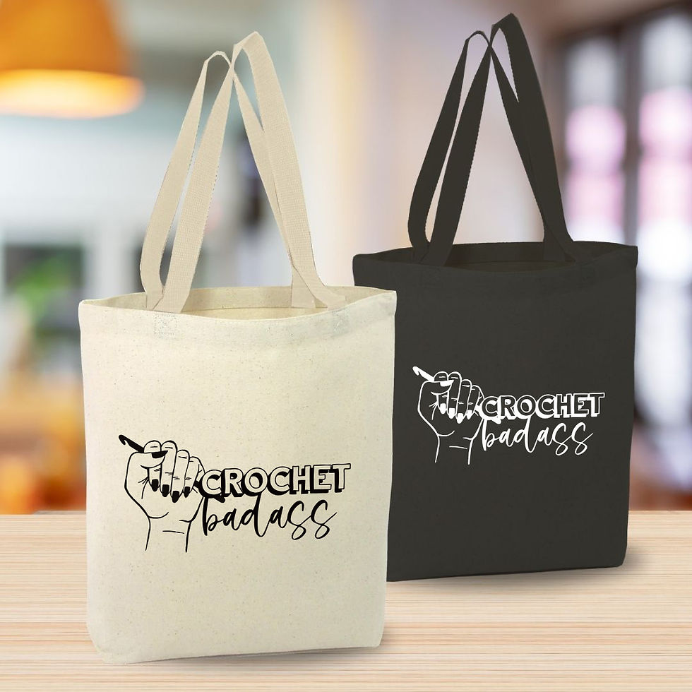 Thumbnail: Crochet Badass Canvas Tote Bag
