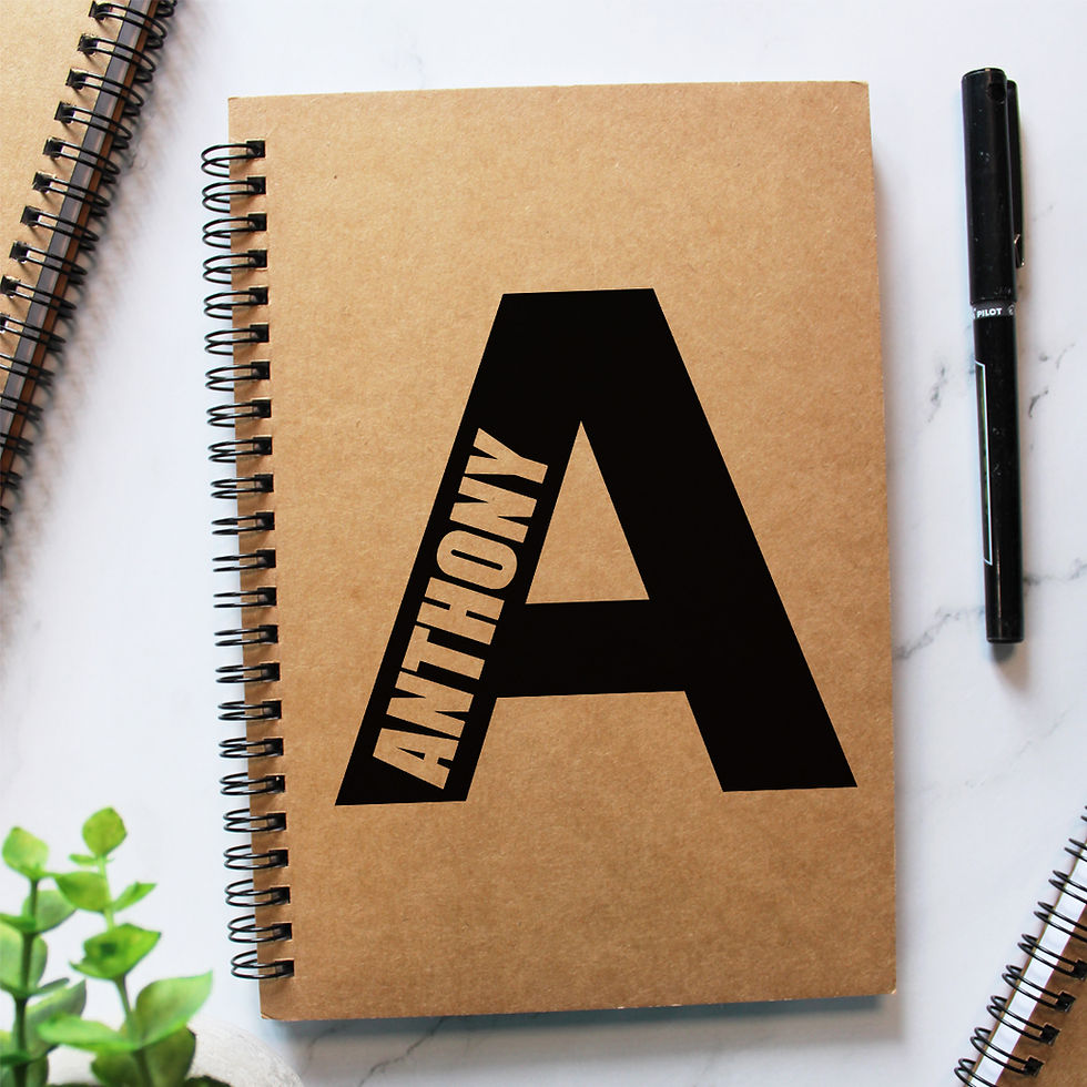 Thumbnail: Block Letter Monogram with Name Kraft Notebook