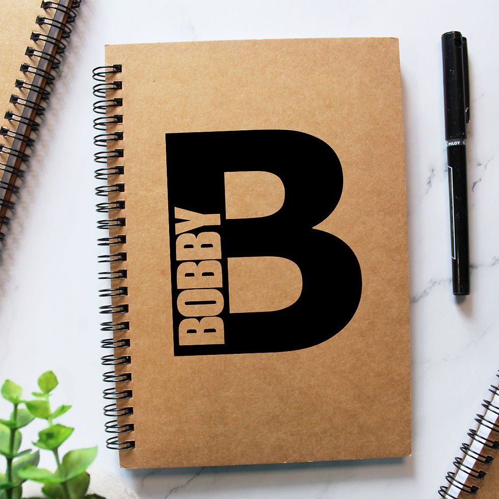 Thumbnail: Block Letter Monogram with Name Kraft Notebook