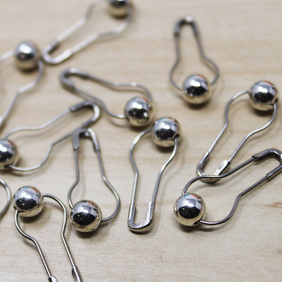 Tiny Silver Sphere Stitch Markers - Set of 10