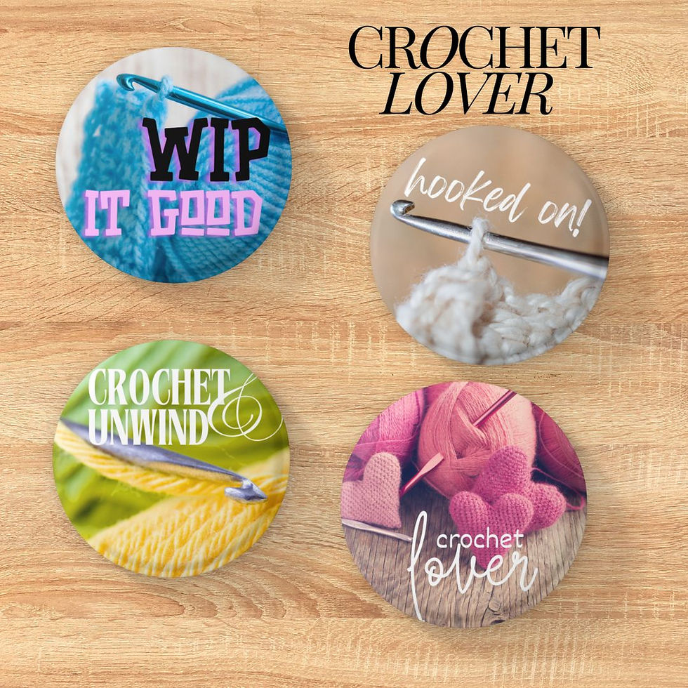 Thumbnail: Crochet, Knit & Yarn Badge and Magnet Sets