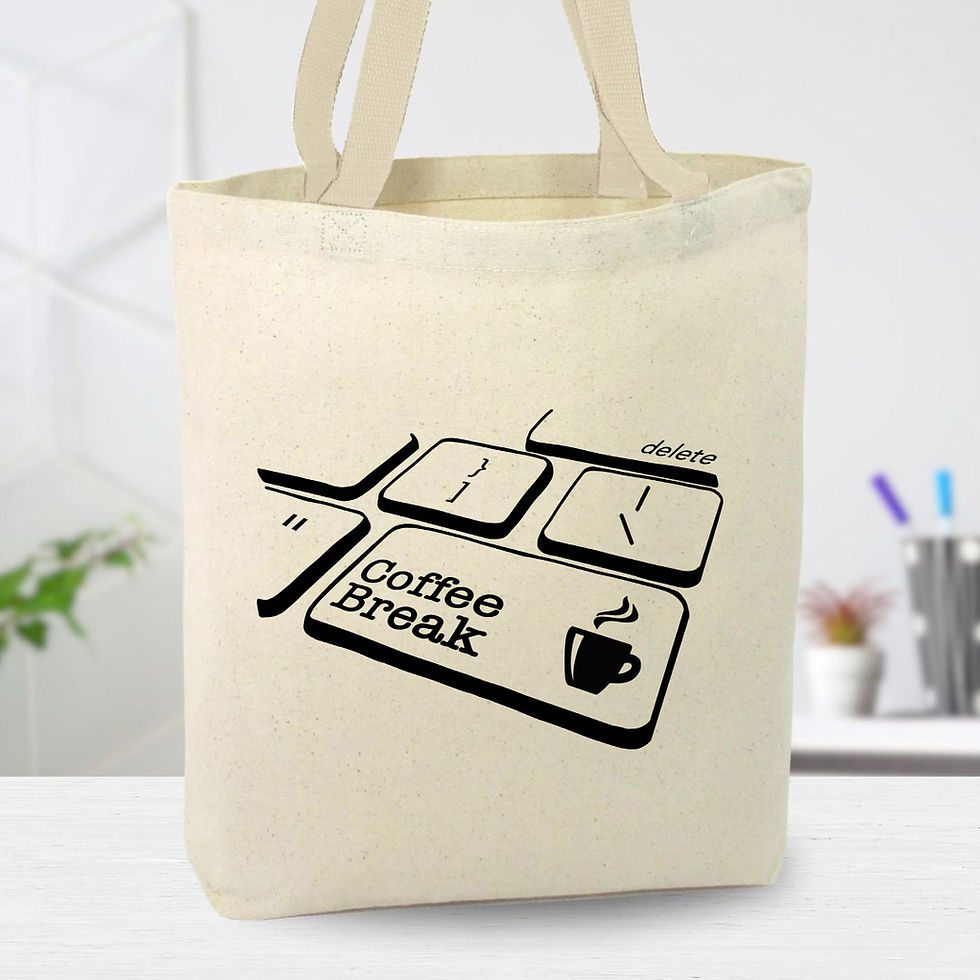 Coffee Break Canvas Tote Bag