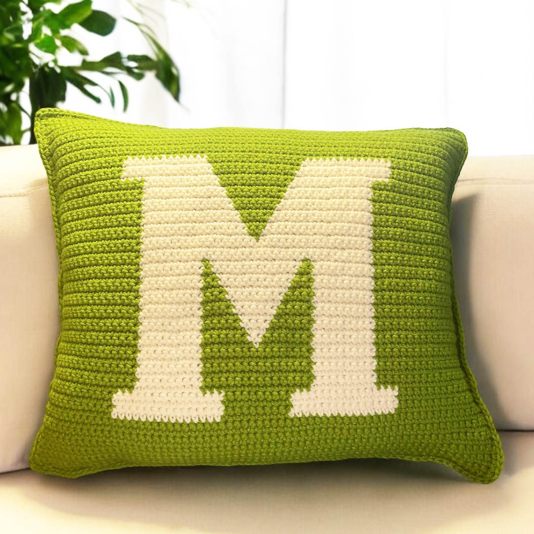 Letter M Crochet Pillow Pattern