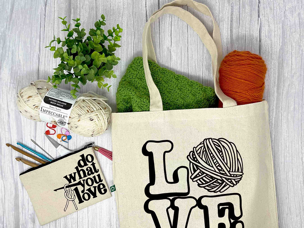 LOVE Yarn Tote Bag Gift Set Anna Burton Designs