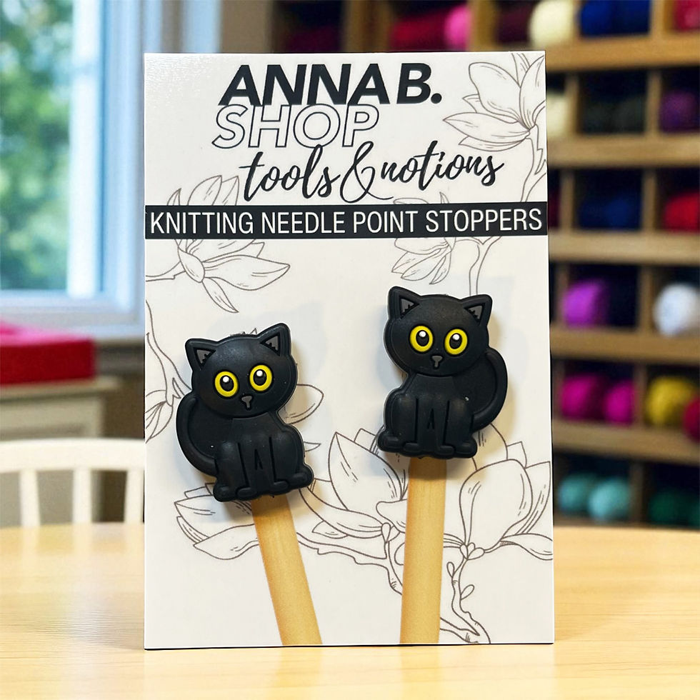 Thumbnail: Black Cat Knitting Needle Point Stopper  - set of 2
