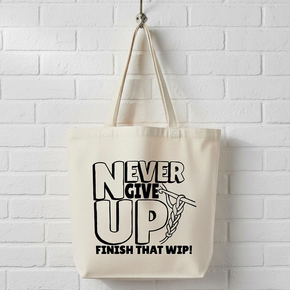 Never Give Up Finish WIP Canvas Tote Bag