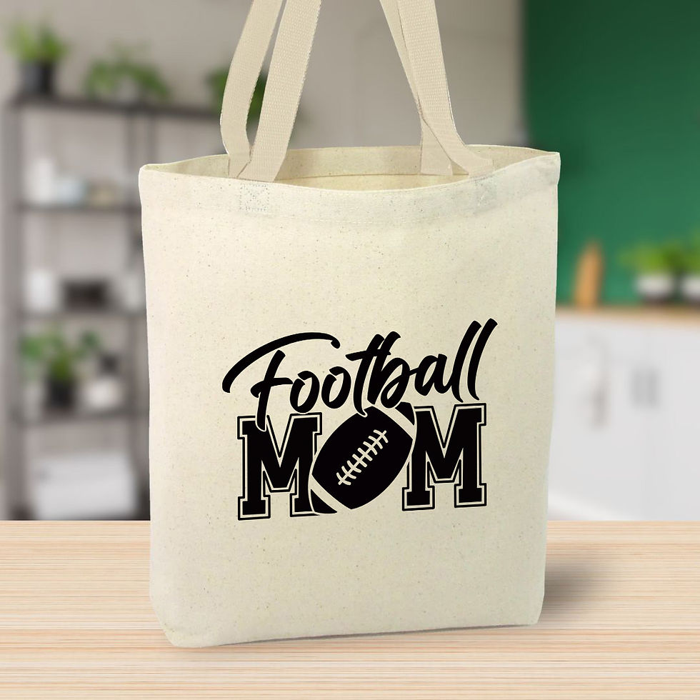 Thumbnail: Football Mom Canvas Tote Bag