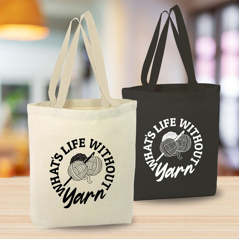 Thumbnail: What's Life Without Yarn Canvas Tote Bag