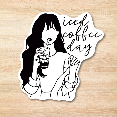 Iced Tea Rapper Sticker Png Iced Coffee Day Sticker | Anna Burton Designs