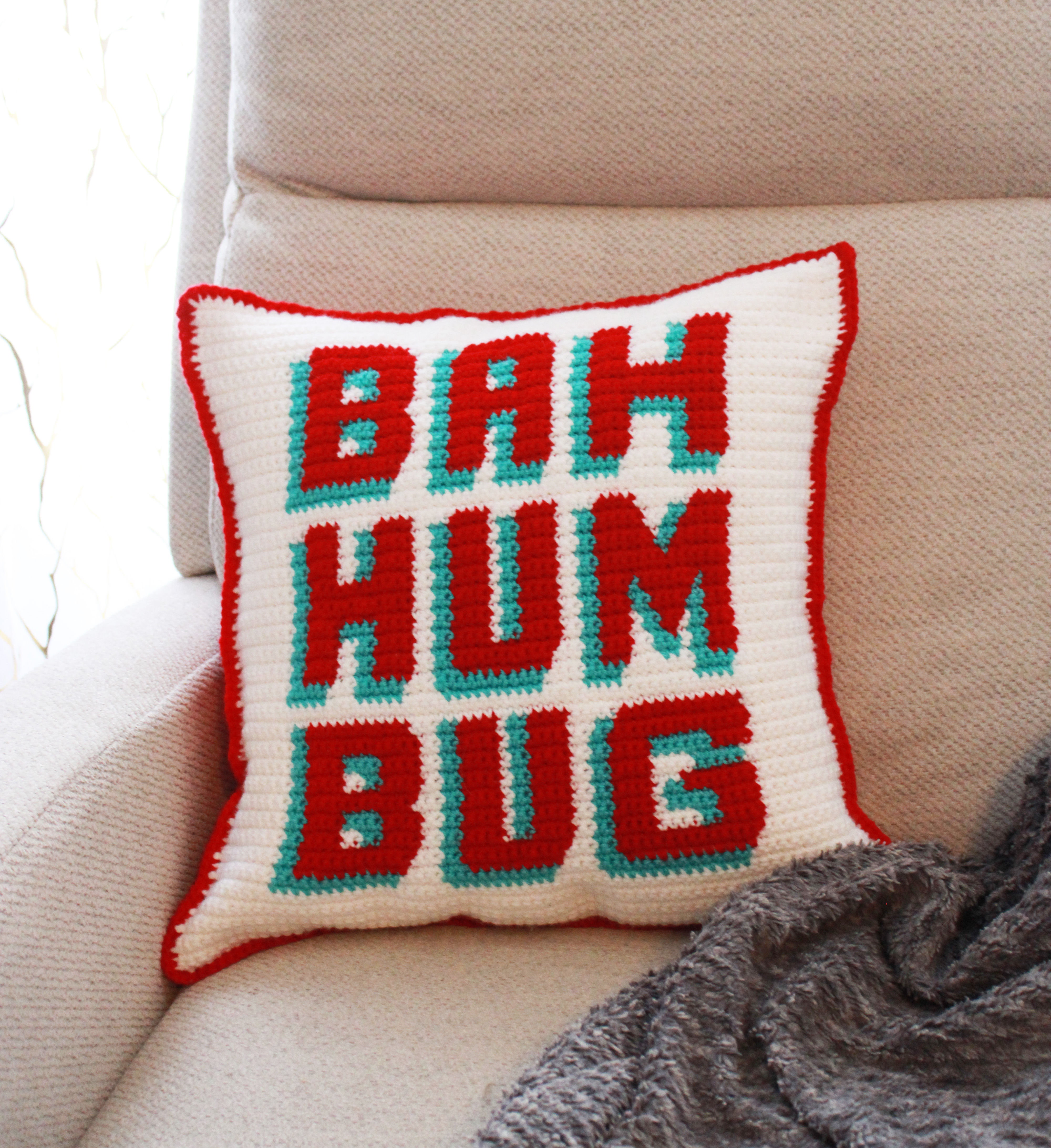 Bah Hum Bug Crochet Pillow Pattern