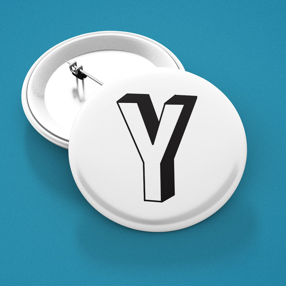 Shadow Letter Pin & Magnet Badge