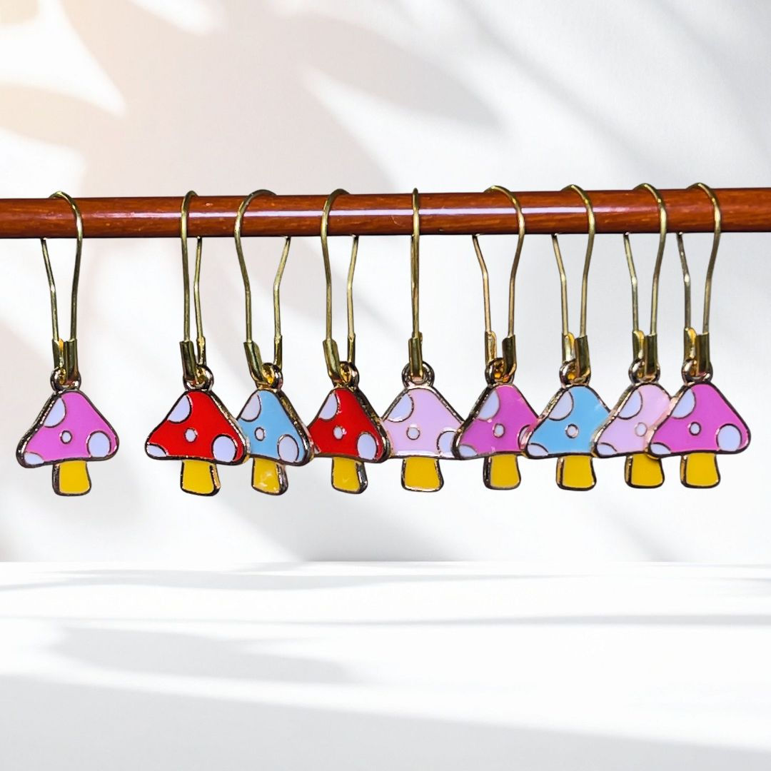 Wild Mushrooms Stitch Markers - Set of 10