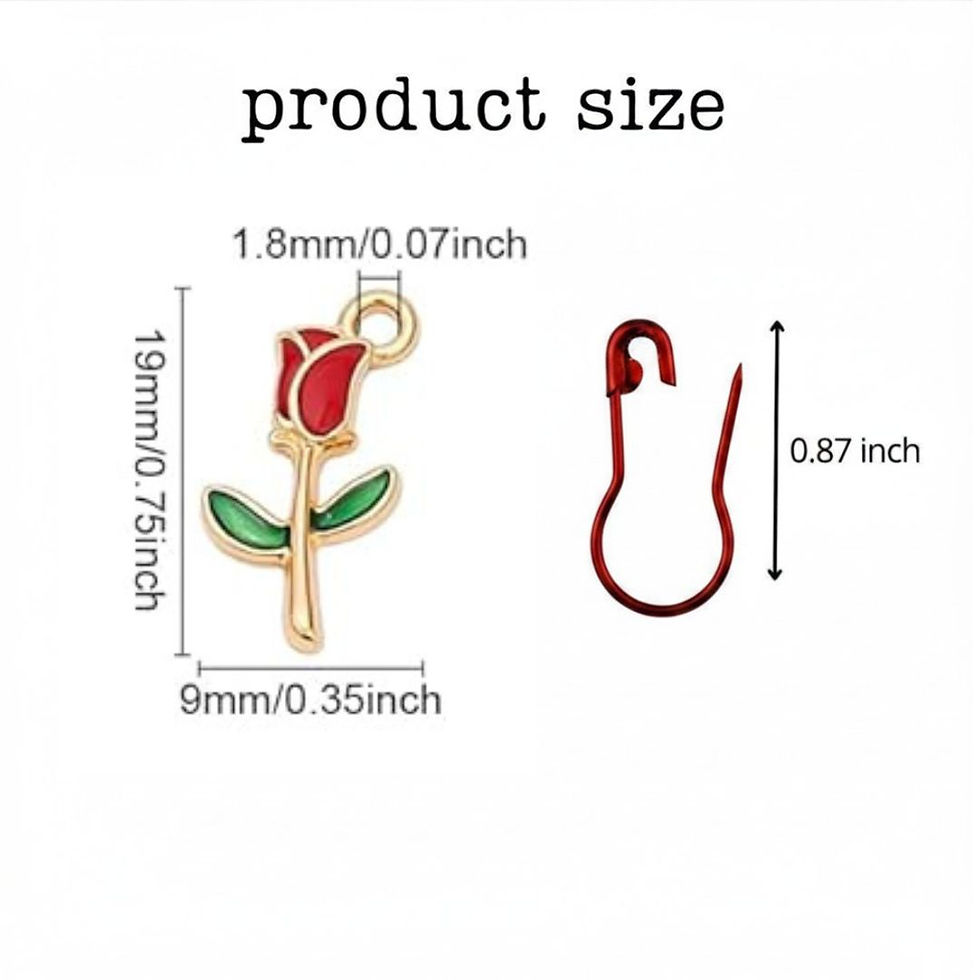 Thumbnail: Bed of Roses Stitch Markers, Set of 10