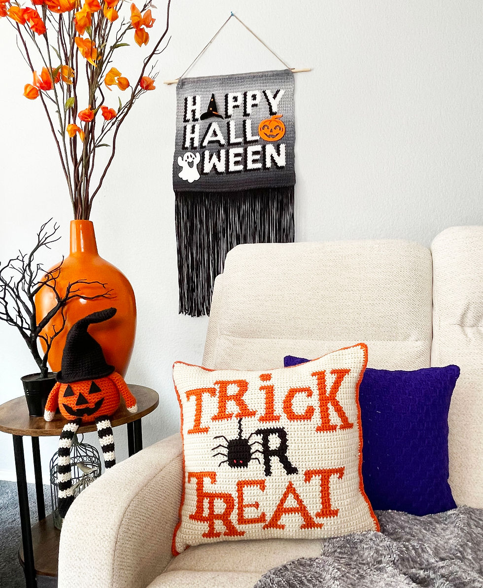 Thumbnail: Trick Or Treat Crochet Pillow Pattern