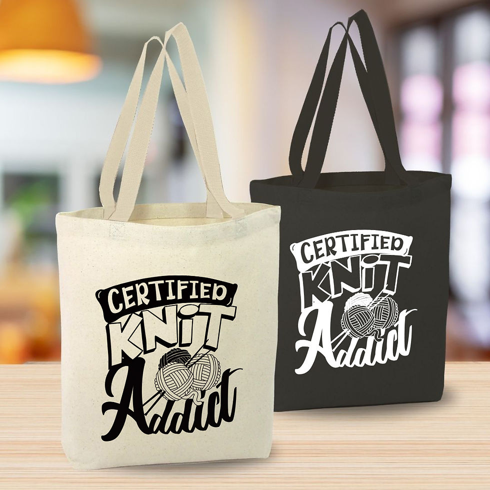 Thumbnail: Certified Crcohet and Knit Addict Canvas Tote Bag