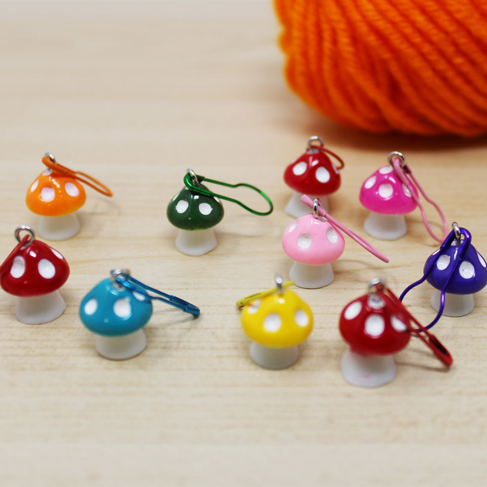 Mushroom Stitch Markers - Set of 10