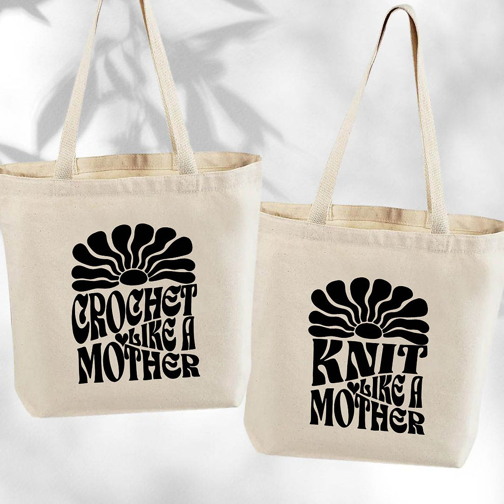 Crochet and Knit Like A Mother Canvas Tote Bag