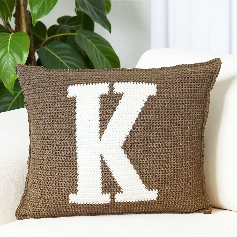 Letter K Crochet Pillow Pattern