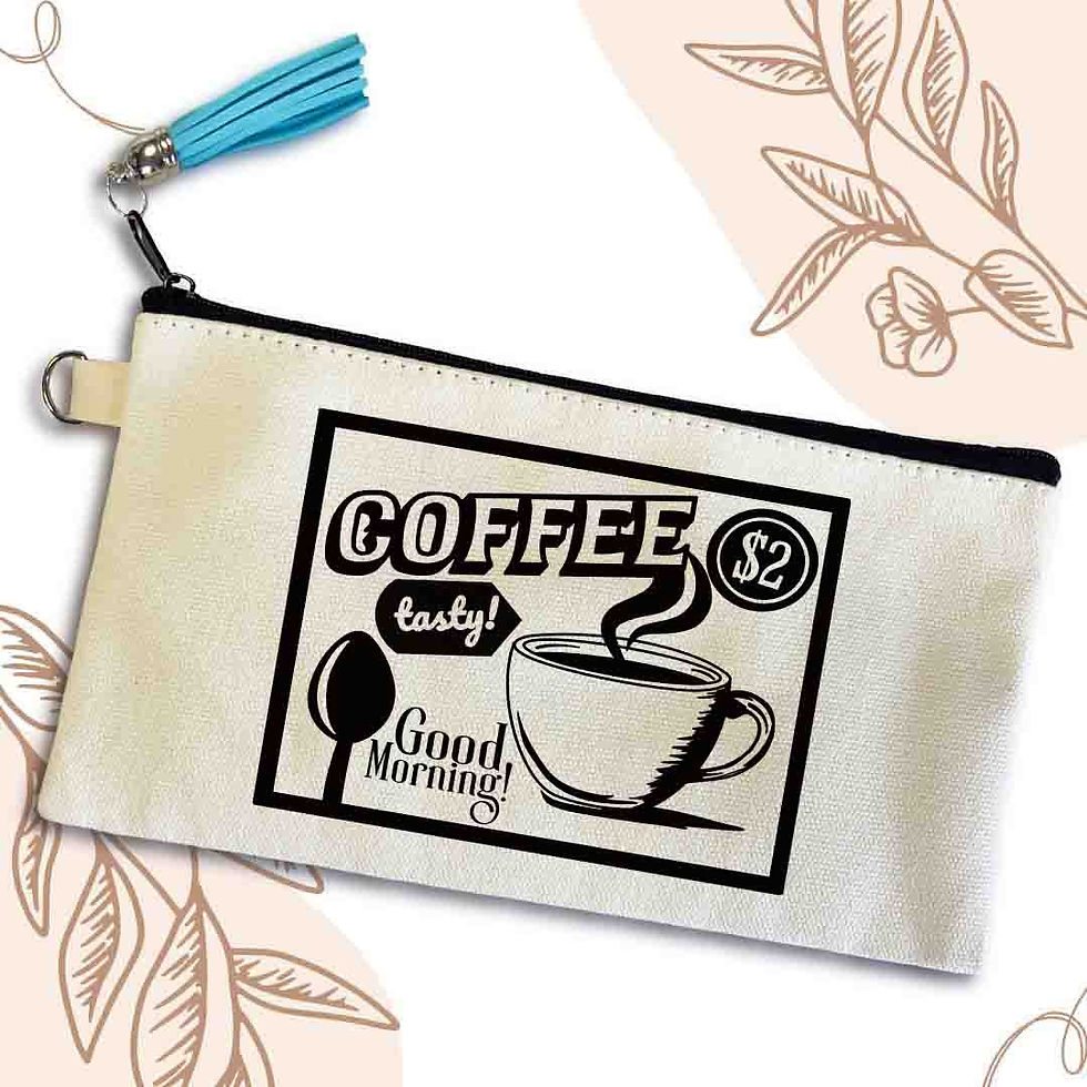 Coffee Retro Label Small Canvas Pouch Bag