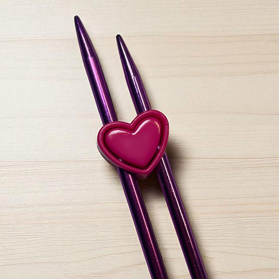 Heart Knitting Needle Plastic Stopper - set of 3