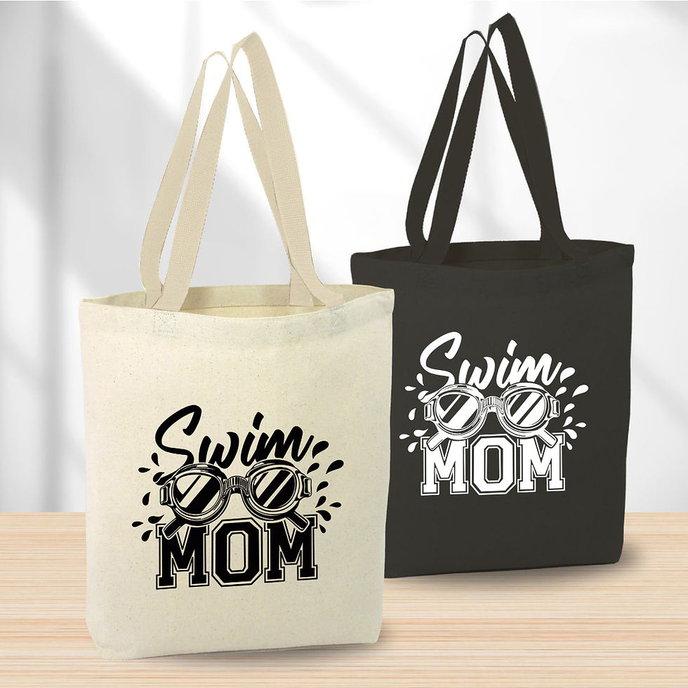 Thumbnail: Swim Mom Canvas Tote Bag