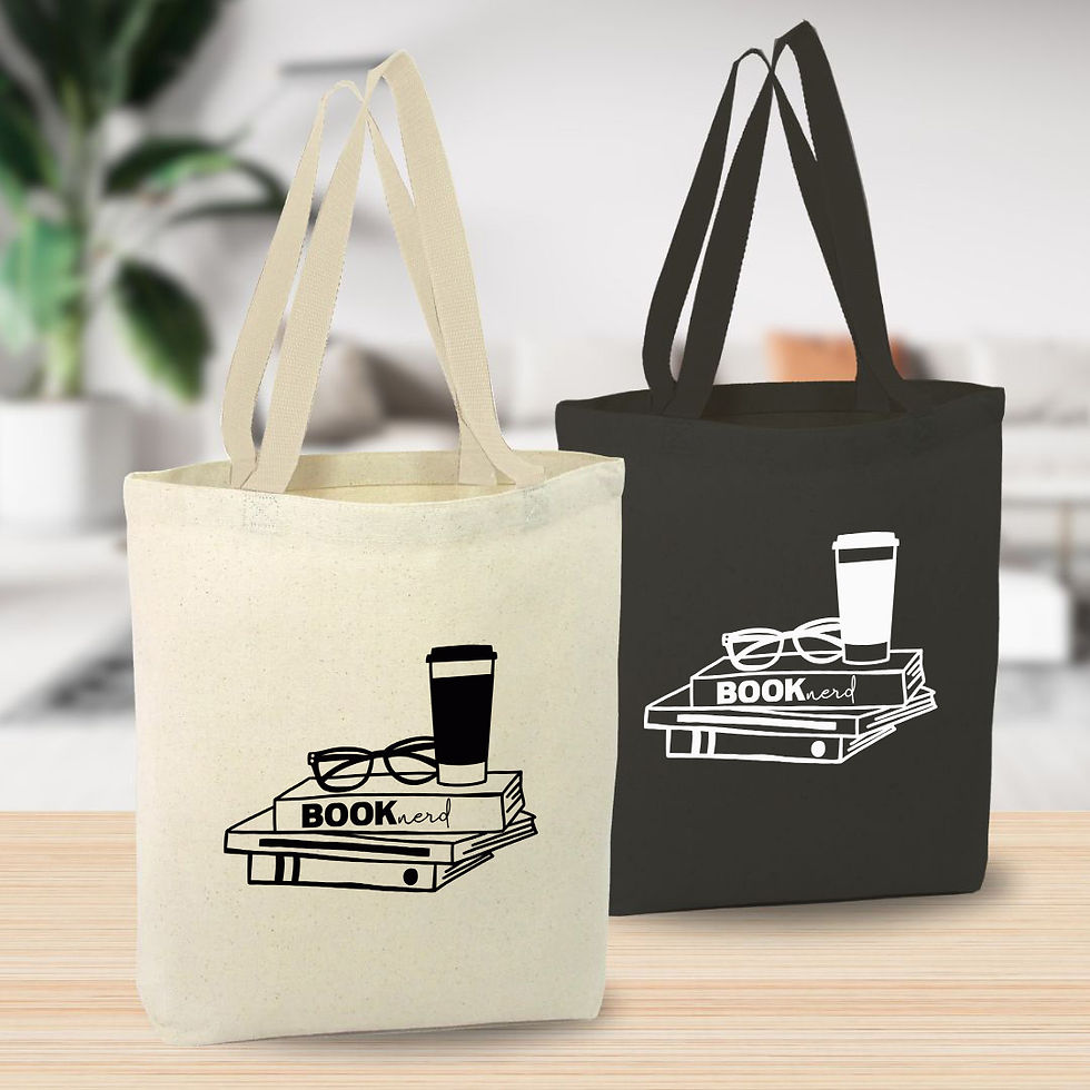 Thumbnail: Book Nerd Recycled Canvas Tote Bag