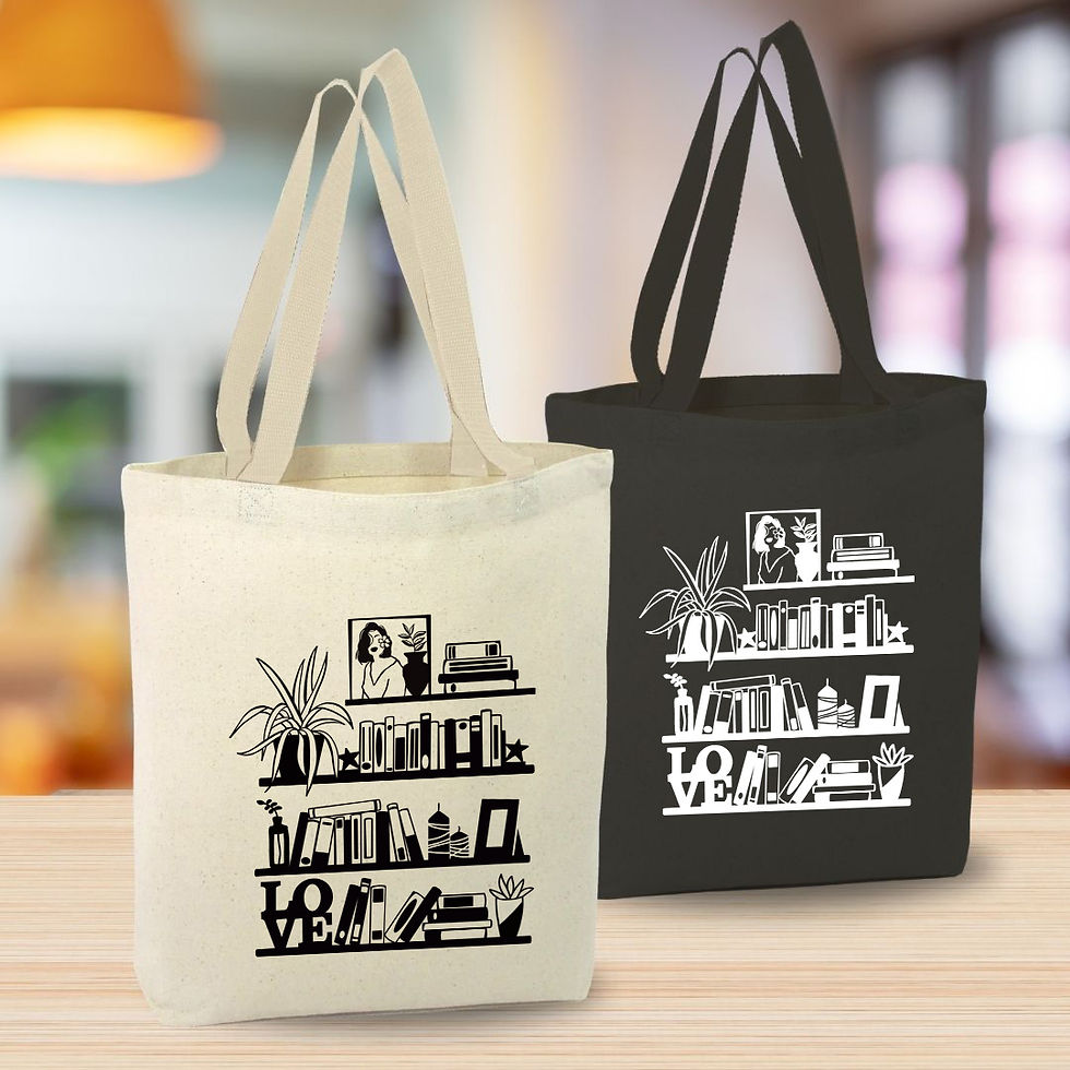 Thumbnail: Book Shelves Canvas Tote Bag