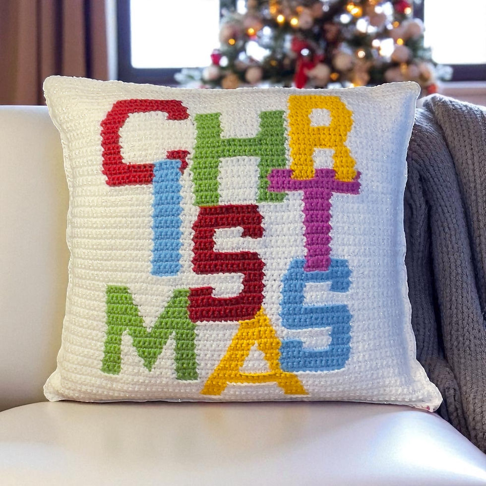 Thumbnail: Bold & Bright Christmas Crochet Pillow Pattern