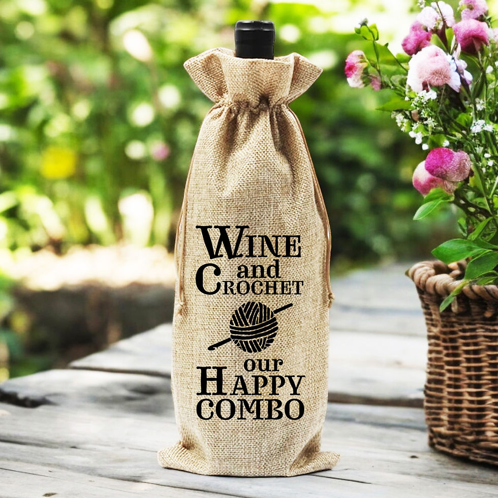 Thumbnail: Wine and Crocheting/Knitting, Our Happy Combo Wine Gift Bags