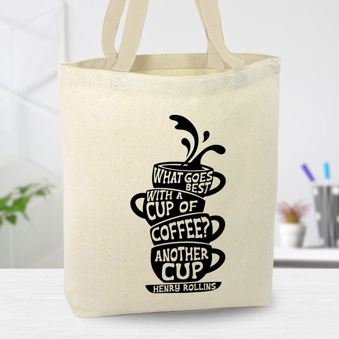 What Goes Best With Coffee? Canvas Tote Bag