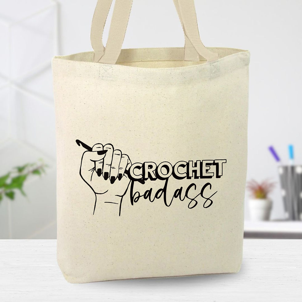 Crochet Badass Canvas Tote Bag