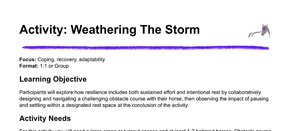 Thumbnail: Equine Assisted Learning Activity Workbook SelfCare & Resiliency