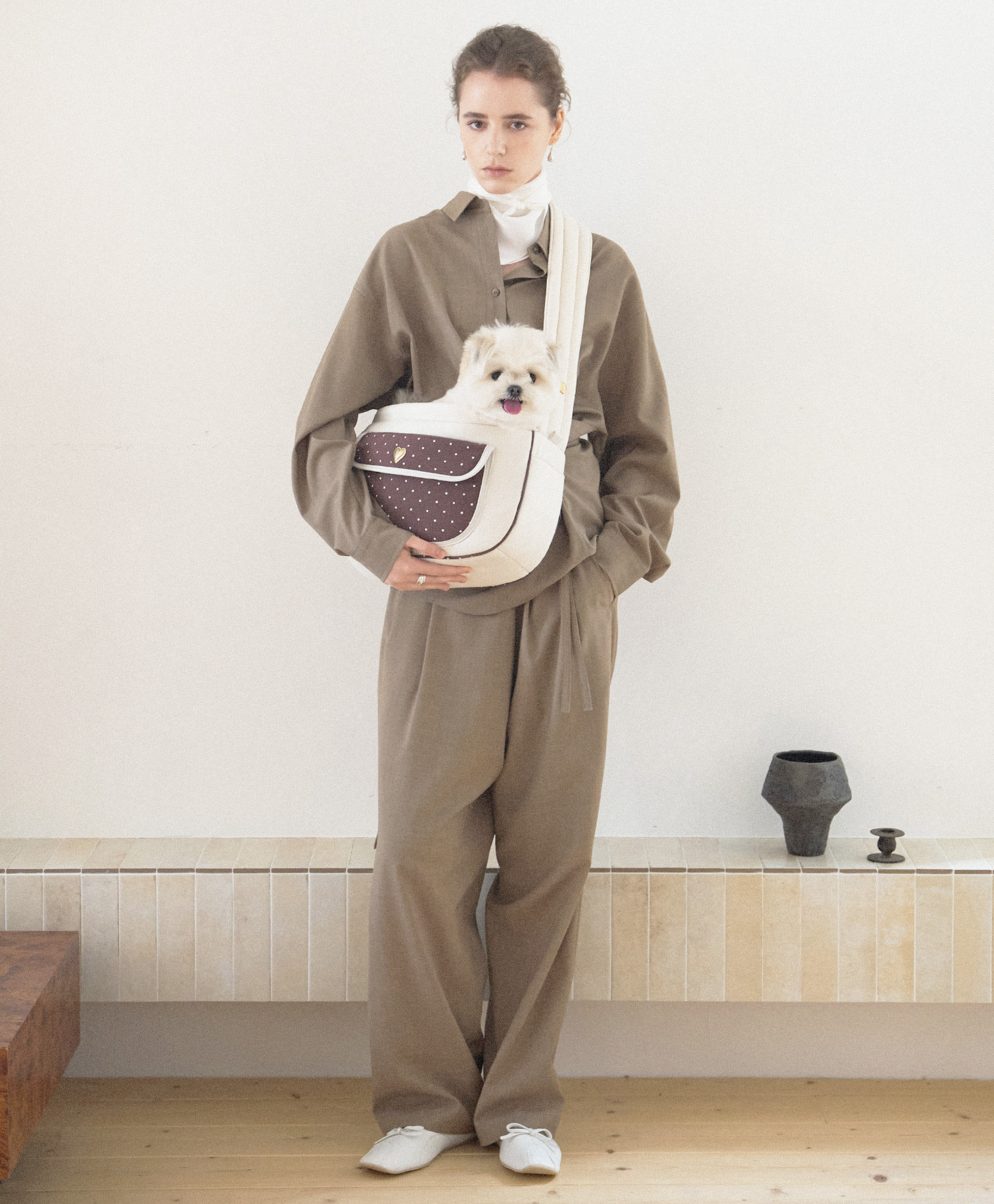 SEORU DOT VALENTINE PET CARRIER BROWN