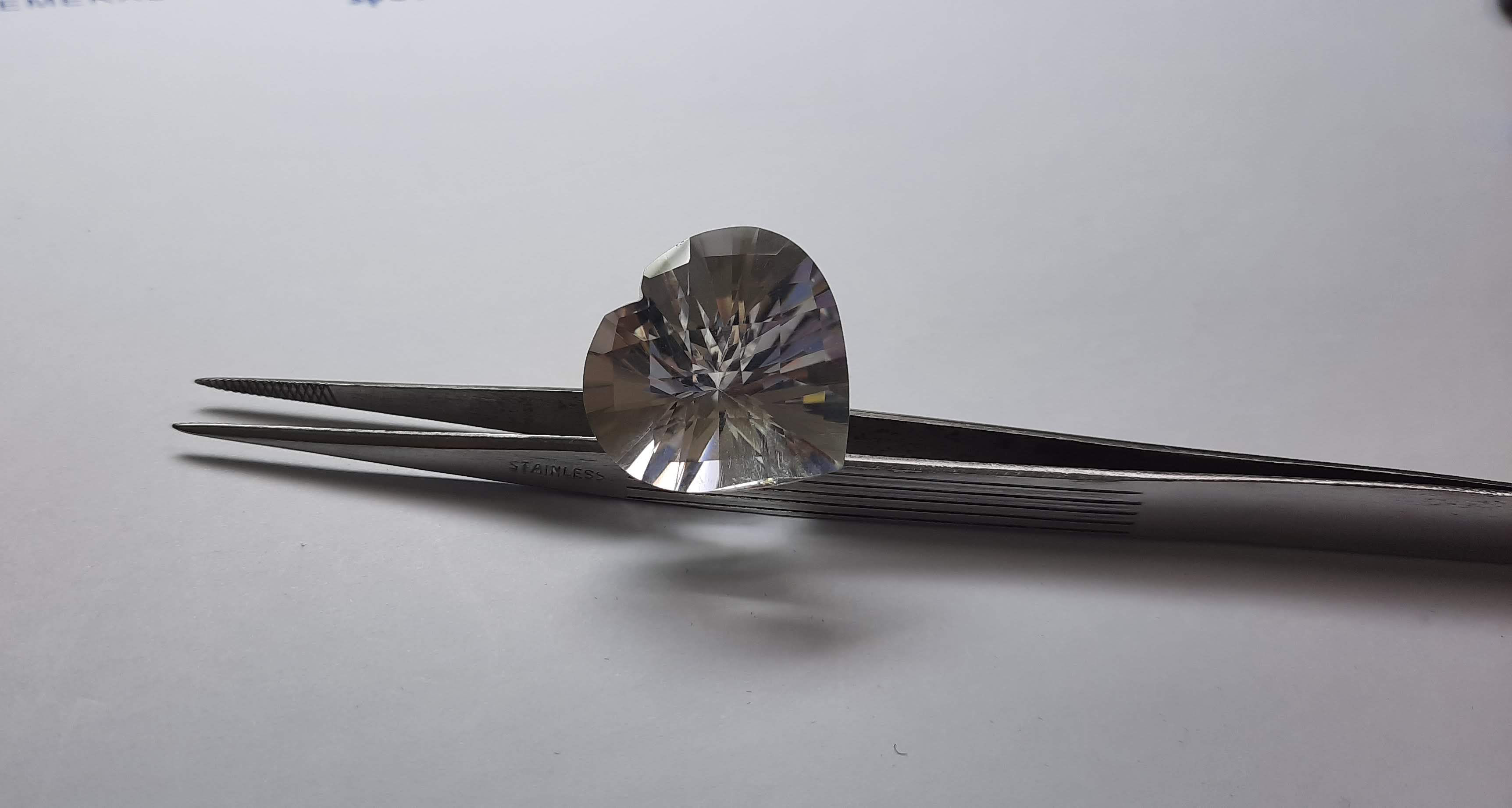 White Topaz Heart
