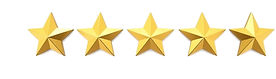 5 gold stars in a row, with a white back