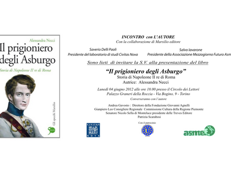 PATROCINIO U.C.E.E - Presentazione del libro "Il prigioniero degli Asburgo" autrice Alessandra Necci