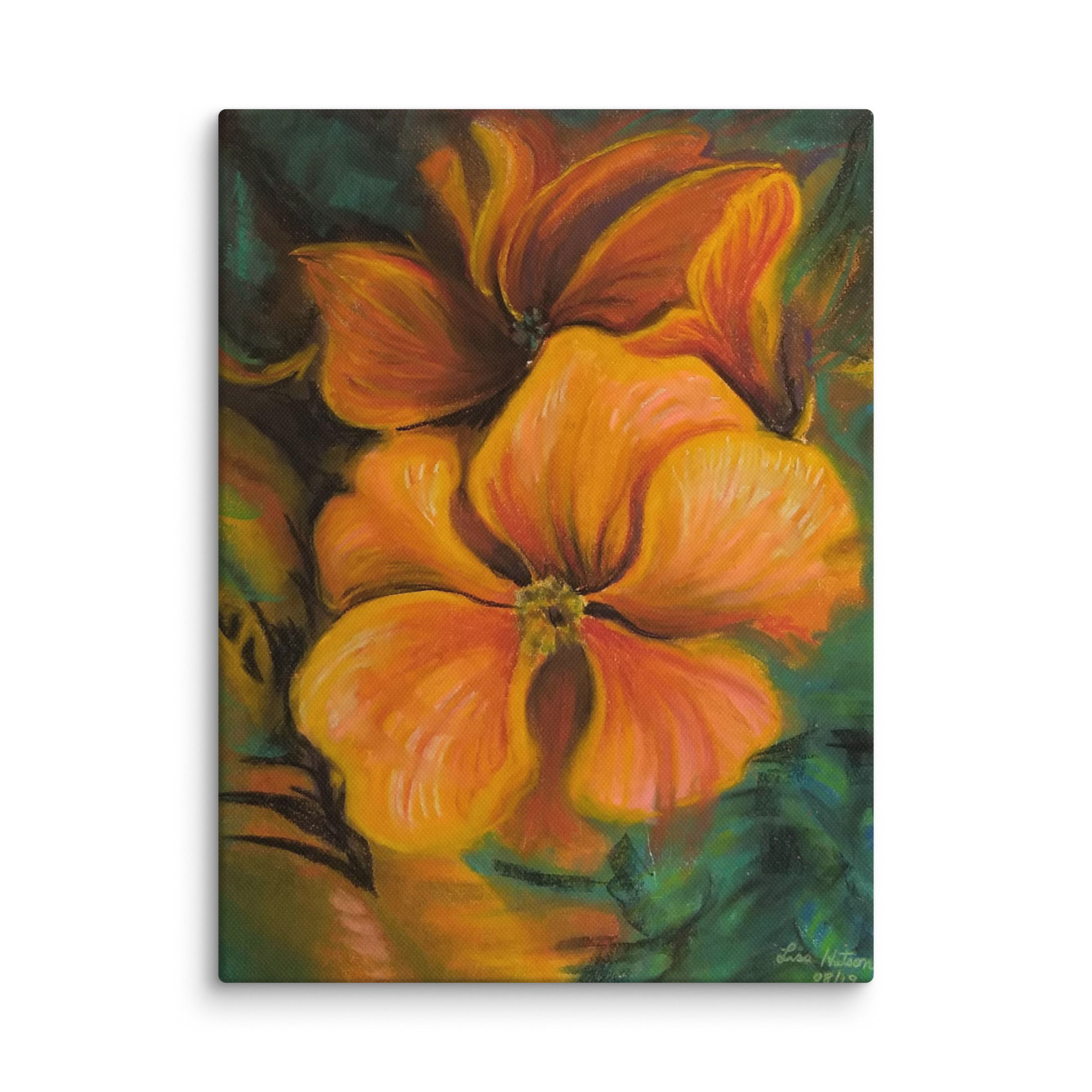 Canvas, artwork titled "Orange Petals"
