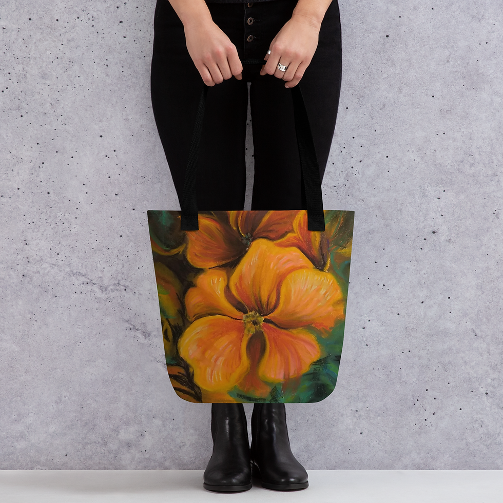 Thumbnail: Tote bag with artwork titled "Orange Petals"