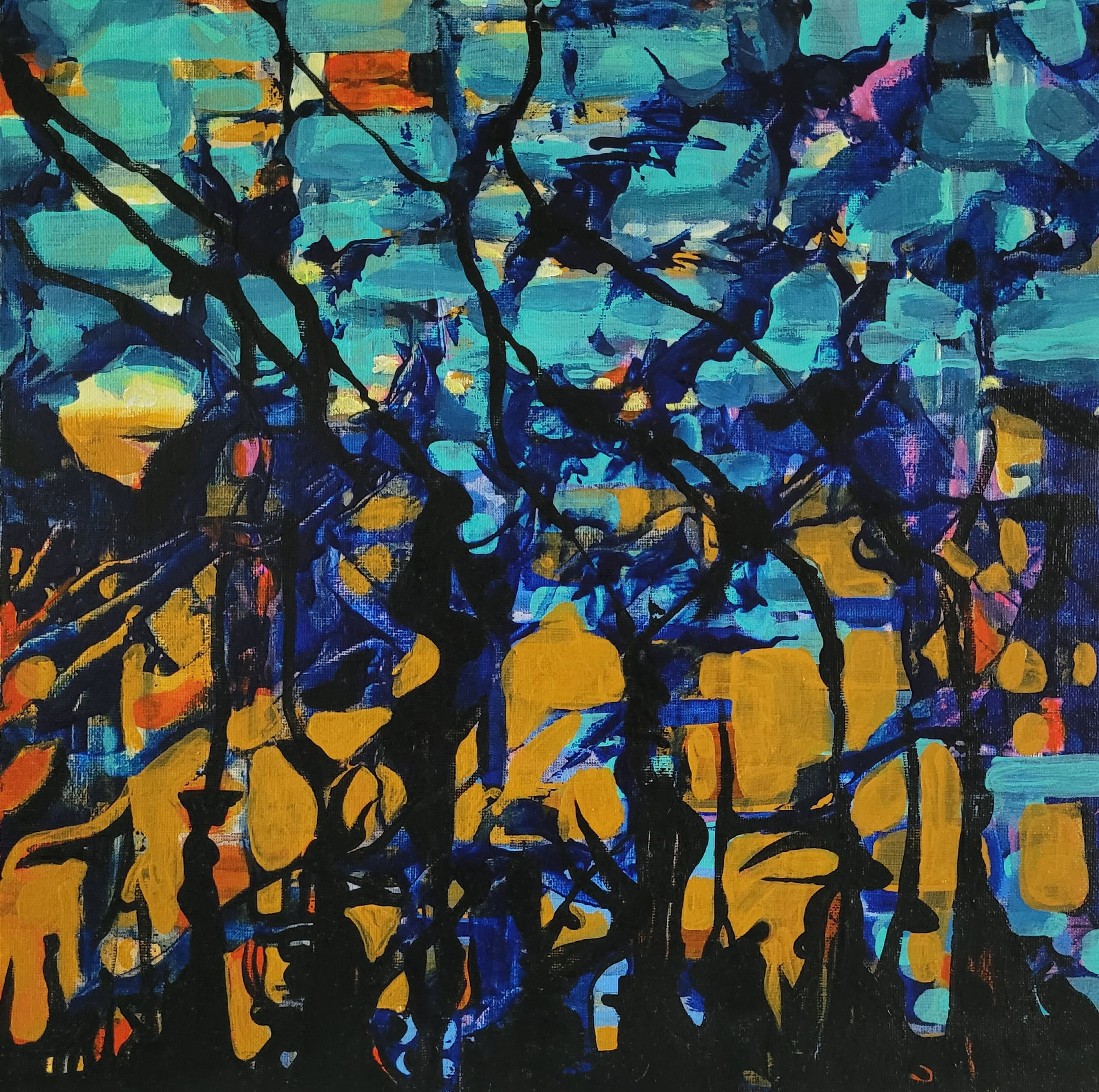 Poster with original art titled, "Winding Down At Dusk".