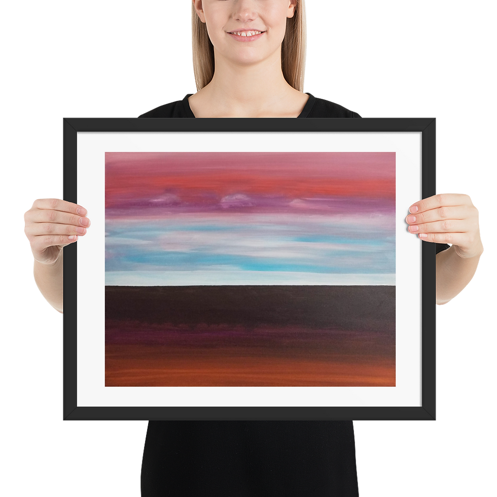 Thumbnail: Framed Poster white border - 3 Pink Clouds