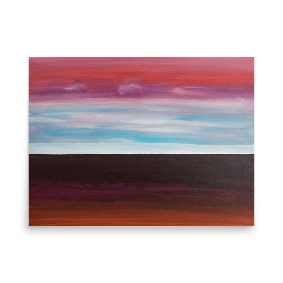 Thumbnail: Poster with original artwork titled, "3 Pink Clouds".