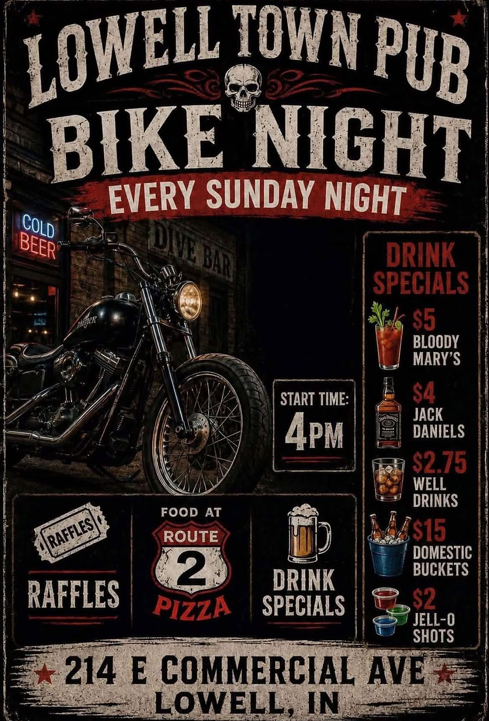 Lowell Town Pub Bike Night (Every Sunday)